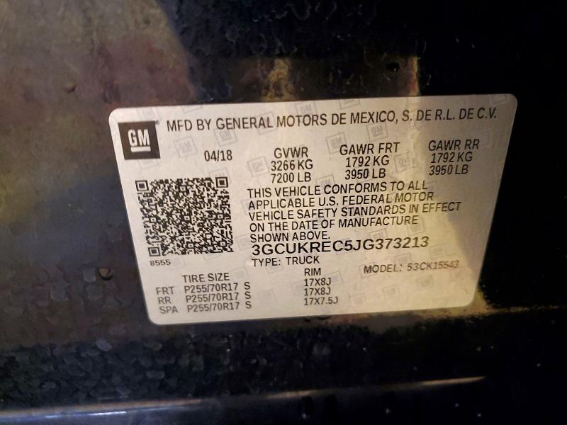 Продаж на аукціоні авто 2018 Chevrolet Silverado, vin: 3GCUKREC5JG373213, номер лоту: 64236636