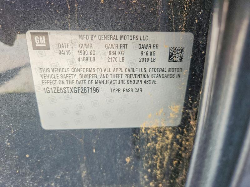 Aukcja sprzedaży 2016 Chevrolet Malibu, vin: 1G1ZE5STXGF287196, numer aukcji: 65176436
