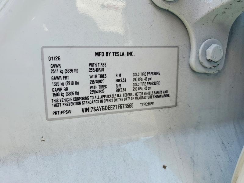 2026 Tesla Model Y მანქანა იყიდება აუქციონზე, vin: 7SAYGDEE2TF573565, აუქციონის ნომერი: 65623796