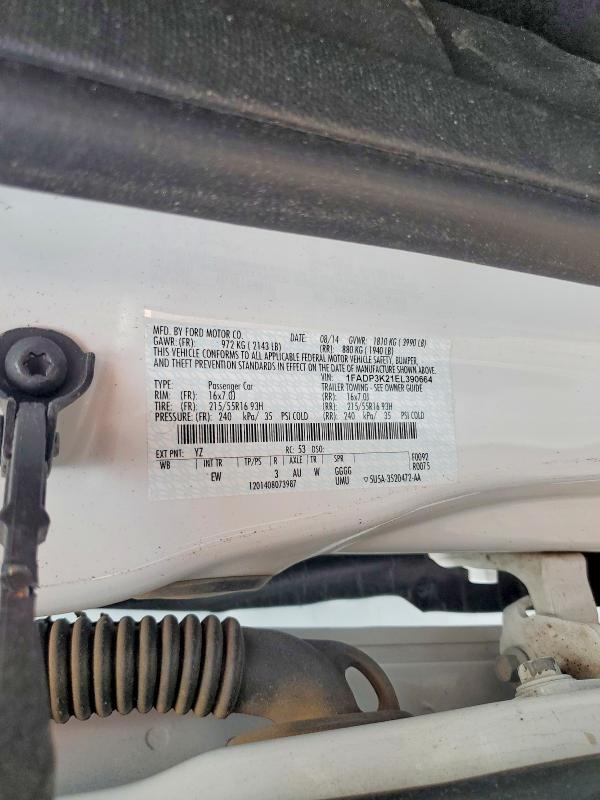 Продажа на аукционе авто 2014 Ford Focus, vin: 1FADP3K21EL390664, номер лота: 64695636