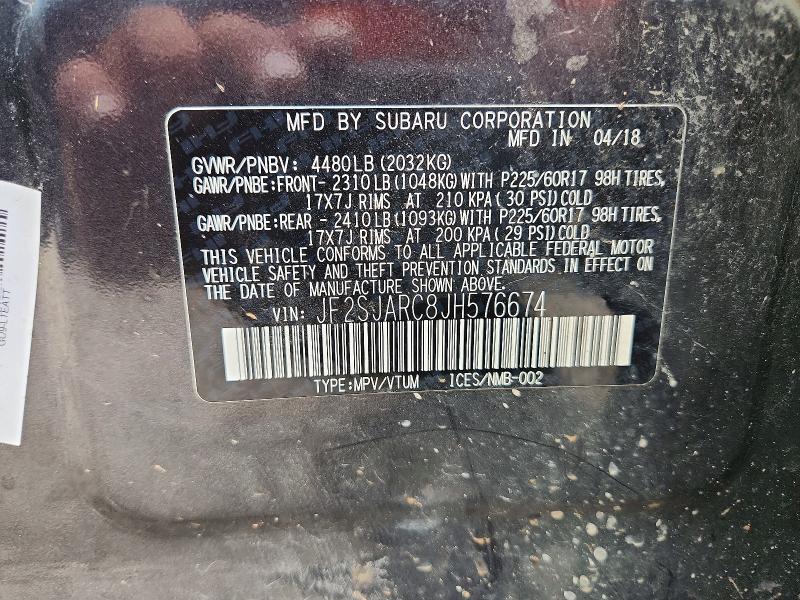 Aukcja sprzedaży 2018 Subaru Forester, vin: JF2SJARC8JH576674, numer aukcji: 64375396