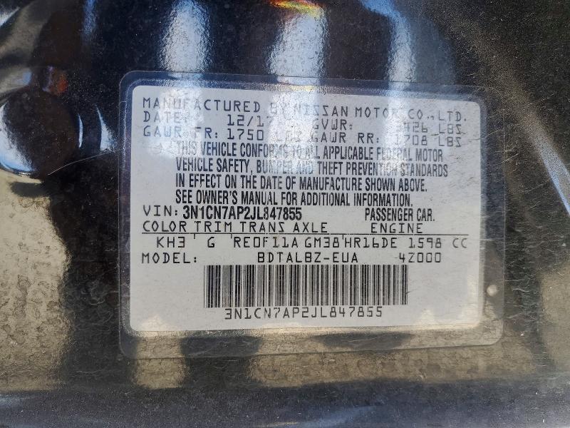 Aukcja sprzedaży 2018 Nissan Versa, vin: 3N1CN7AP2JL847855, numer aukcji: 66487516