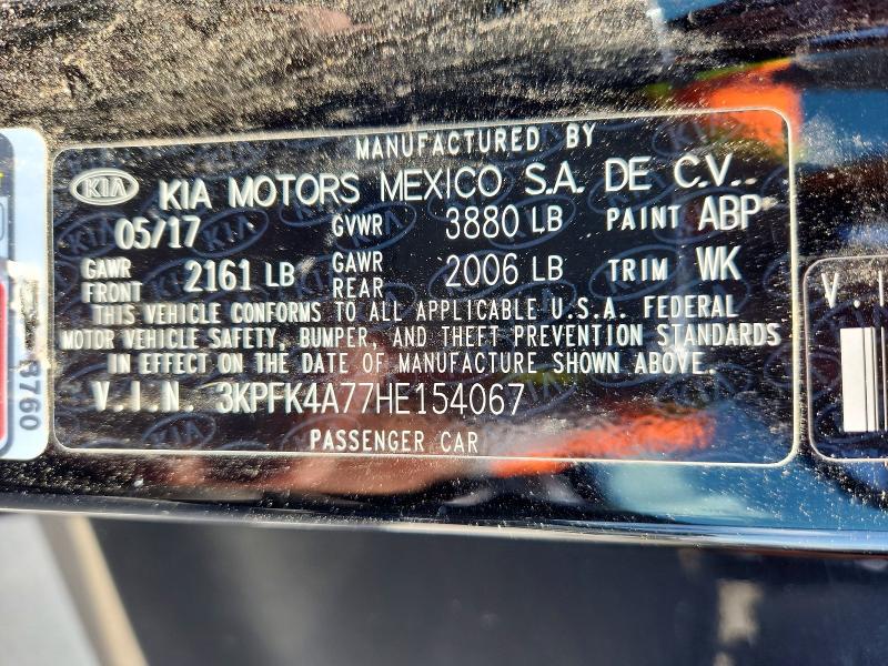 Aukcja sprzedaży 2017 Kia Forte, vin: 3KPFK4A77HE154067, numer aukcji: 64723486