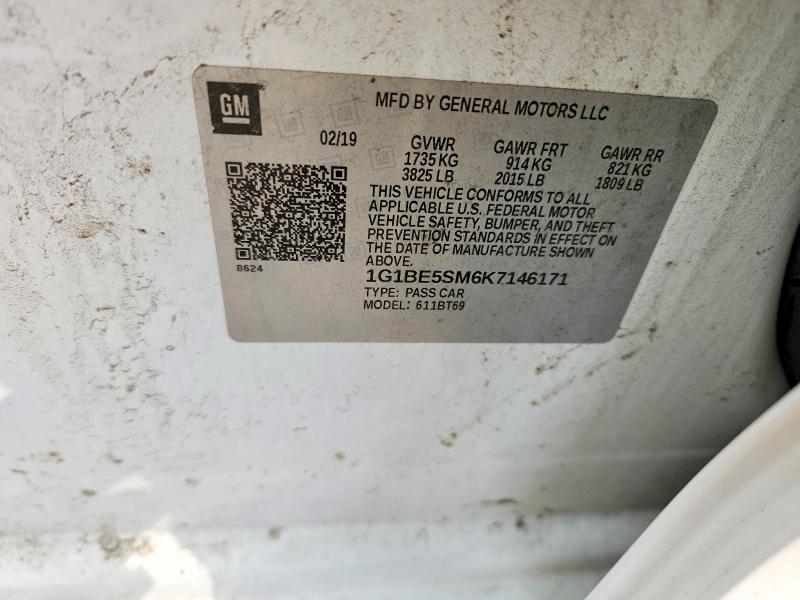 66638496 :رقم المزاد ، 1G1BE5SM6K7146171 vin ، 2019 Chevrolet Cruze مزاد بيع