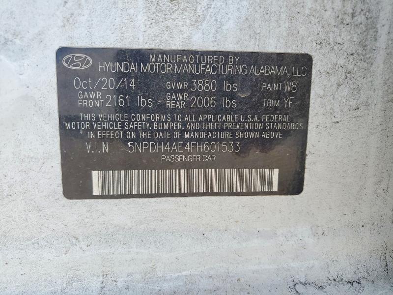 Продаж на аукціоні авто 2015 Hyundai Elantra, vin: 5NPDH4AE4FH601533, номер лоту: 66518366