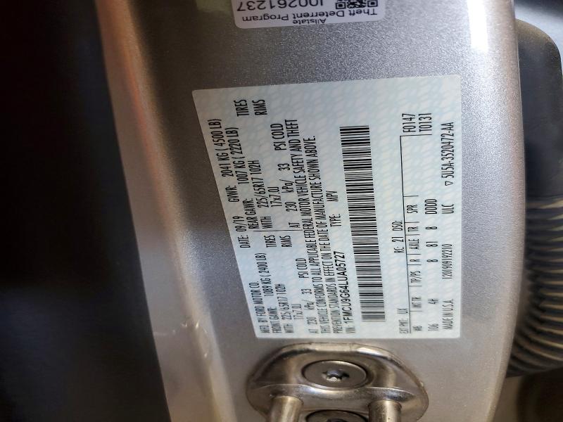 64030996 :رقم المزاد ، 1FMCU9G64LUA05727 vin ، 2020 Ford Escape مزاد بيع