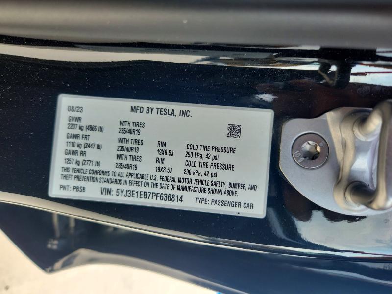 Продаж на аукціоні авто 2023 Tesla Model 3, vin: 5YJ3E1EB7PF636814, номер лоту: 66413906