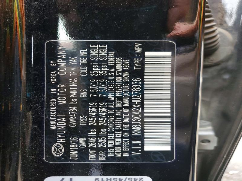 Продажа на аукционе авто 2017 Hyundai Tucson, vin: KM8J3CA2XHU278336, номер лота: 64433806
