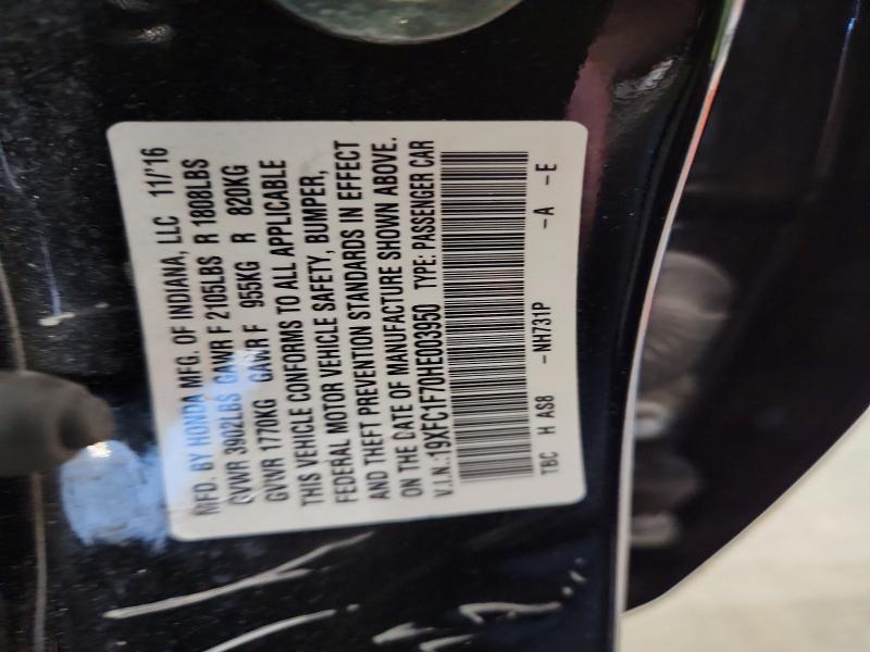 Aukcja sprzedaży 2017 Honda Civic, vin: 19XFC1F70HE003950, numer aukcji: 63302376