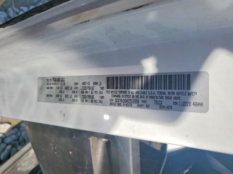 Aukcja sprzedaży 2019 Ram Promaster 2500, vin: 3C6TRVDGXKE512356, numer aukcji: 64910126