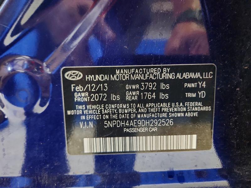 Aukcja sprzedaży 2013 Hyundai Elantra, vin: 5NPDH4AE9DH292526, numer aukcji: 64848336