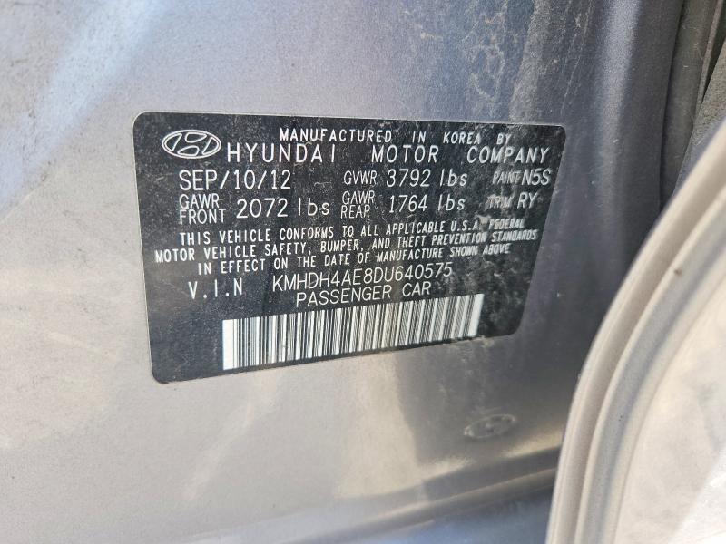 Aukcja sprzedaży 2013 Hyundai Elantra, vin: KMHDH4AE8DU640575, numer aukcji: 65320036