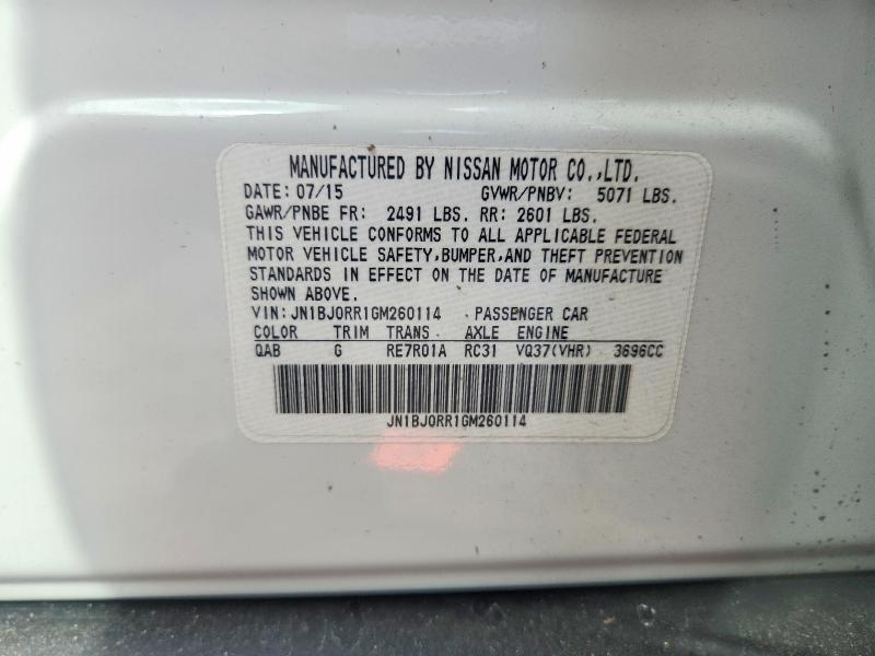 63856336 :رقم المزاد ، JN1BJ0RR1GM260114 vin ، 2016 Infiniti Qx50 مزاد بيع