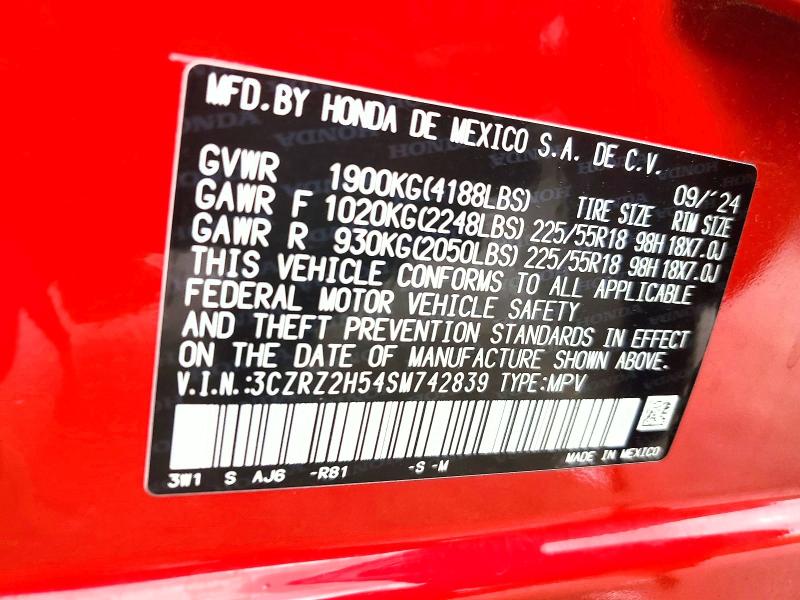 Aukcja sprzedaży 2025 Honda Hr-v, vin: 3CZRZ2H54SM742839, numer aukcji: 65674856