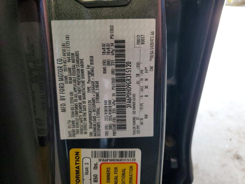Aukcja sprzedaży 2016 Ford Fusion, vin: 3FA6P0HD9GR315120, numer aukcji: 65689756