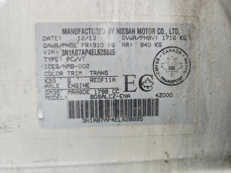 Aukcja sprzedaży 2014 Nissan Sentra, vin: 3N1AB7AP4EL628885, numer aukcji: 65225696