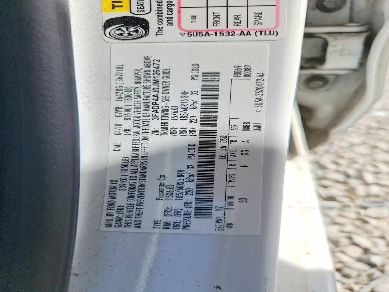 65338296 :رقم المزاد ، 3FADP4AJ0JM126472 vin ، 2018 Ford Fiesta مزاد بيع