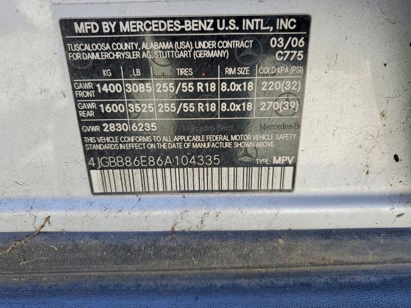 Продажа на аукционе авто 2006 Mercedes-benz Ml, vin: 4JGBB86E86A104335, номер лота: 64582386