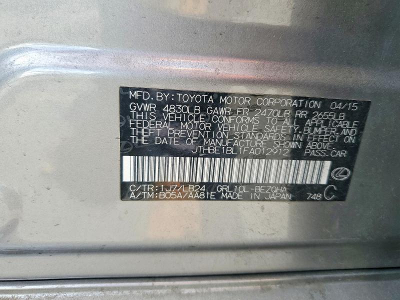 Продажа на аукционе авто 2015 Lexus Gs, vin: JTHBE1BL1FA012912, номер лота: 65938756