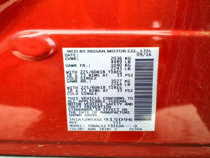 Aukcja sprzedaży 2016 Nissan Rogue, vin: 5N1AT2MTXGC915096, numer aukcji: 65792236