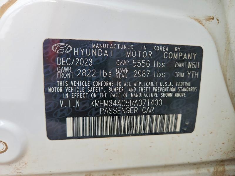 Продаж на аукціоні авто 2024 Hyundai Ioniq 6, vin: KMHM34AC5RA071433, номер лоту: 65221856