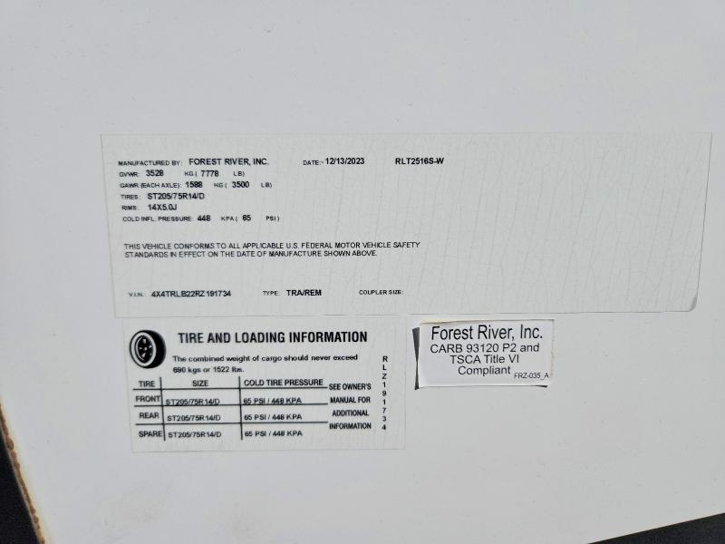 2024 Rockwood Minilite მანქანა იყიდება აუქციონზე, vin: 4X4TRLB22RZ191734, აუქციონის ნომერი: 63041866
