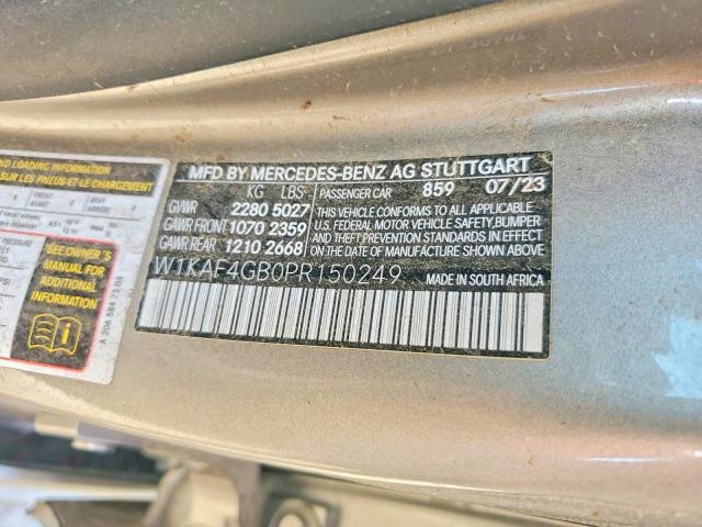 Aukcja sprzedaży 2023 Mercedes-benz C, vin: W1KAF4GB0PR150249, numer aukcji: 61903636