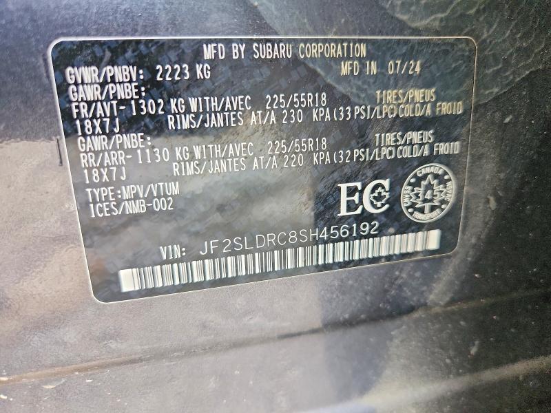 65636876 :رقم المزاد ، JF2SLDRC8SH456192 vin ، 2025 Subaru Forester مزاد بيع