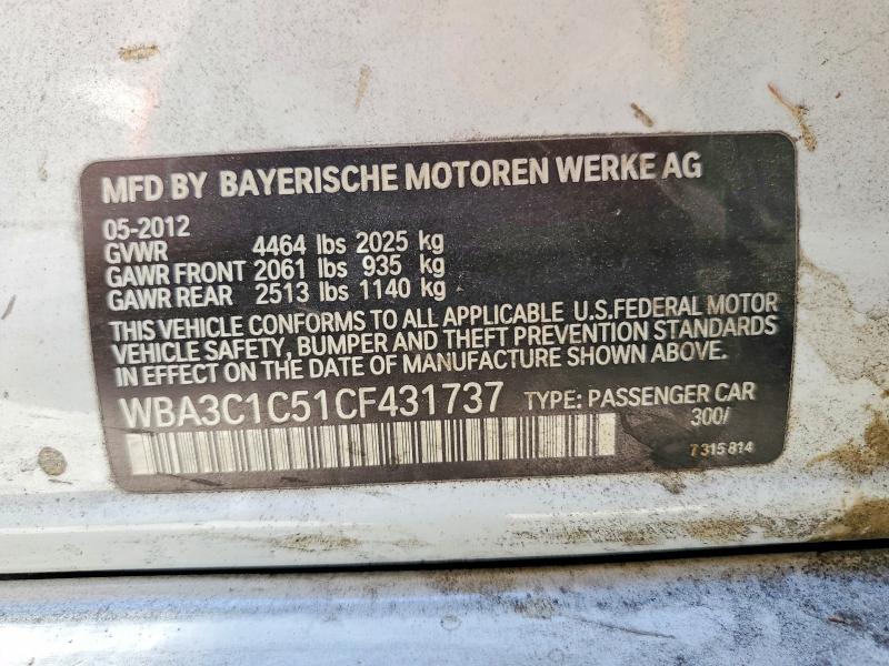 Продаж на аукціоні авто 2012 Bmw 328, vin: WBA3C1C51CF431737, номер лоту: 66121016