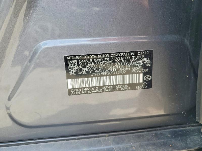 65373256 :رقم المزاد ، JTHBL5EF2C5113402 vin ، 2012 Lexus Ls 460 مزاد بيع