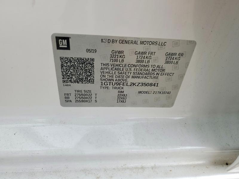 Продажа на аукционе авто 2019 Gmc Sierra, vin: 1GTU9FEL2KZ350841, номер лота: 63468086