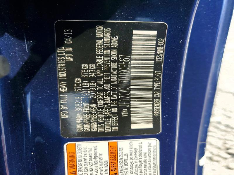 64559826 :رقم المزاد ، JF1ZCAC17D1609567 vin ، 2013 Subaru Brz مزاد بيع