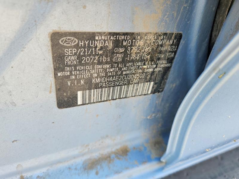Aukcja sprzedaży 2012 Hyundai Elantra, vin: KMHDH4AE2CU304502, numer aukcji: 64012366