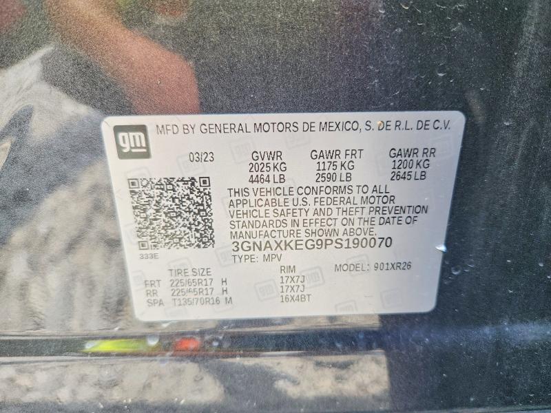 Продаж на аукціоні авто 2023 Chevrolet Equinox, vin: 3GNAXKEG9PS190070, номер лоту: 64507756
