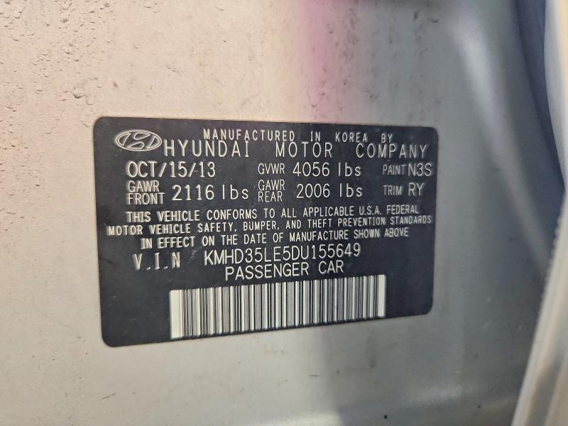 2013 Hyundai Elantra Gt მანქანა იყიდება აუქციონზე, vin: KMHD35LE5DU155649, აუქციონის ნომერი: 65036336