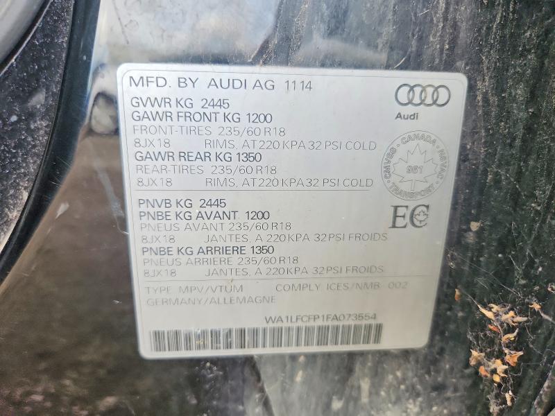 Aukcja sprzedaży 2015 Audi Q5, vin: WA1LFCFP1FA073554, numer aukcji: 66087376