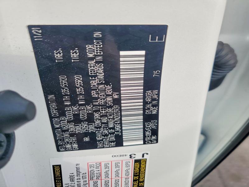 63518716 :رقم المزاد ، JTJHGKFA7N2023939 vin ، 2022 Lexus Rx مزاد بيع