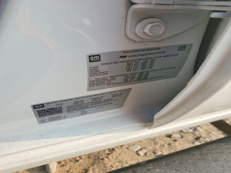 Продажа на аукционе авто 2021 Chevrolet Silverado, vin: 3GCUYDED3MG372768, номер лота: 63875746