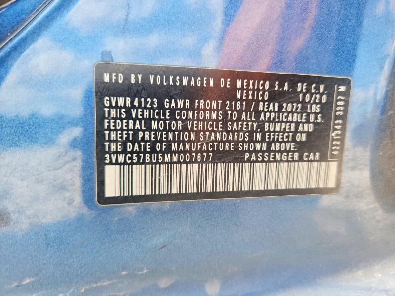 Продаж на аукціоні авто 2021 Volkswagen Jetta, vin: 3VWC57BU5MM007677, номер лоту: 64135486