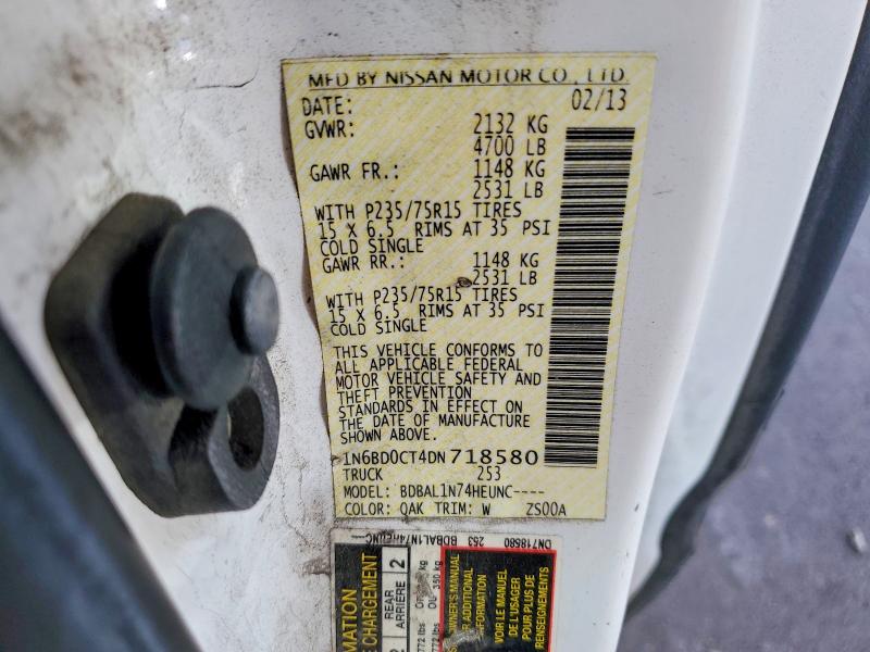 2013 Nissan Frontier მანქანა იყიდება აუქციონზე, vin: 1N6BD0CT4DN718580, აუქციონის ნომერი: 66910726