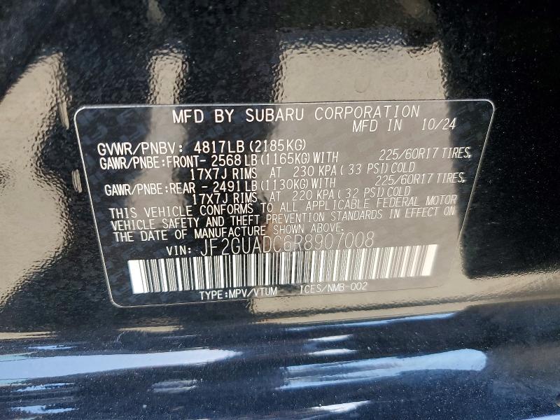 63256756 :رقم المزاد ، JF2GUADC6R8907008 vin ، 2024 Subaru Crosstrek مزاد بيع