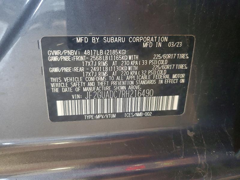 Продажа на аукционе авто 2024 Subaru Crosstrek, vin: JF2GUADC7RH216490, номер лота: 65094286