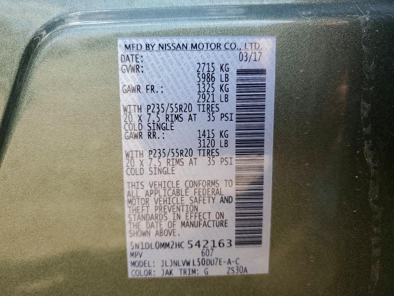 66398436 :رقم المزاد ، 5N1DL0MM2HC542163 vin ، 2017 Infiniti Qx60 مزاد بيع