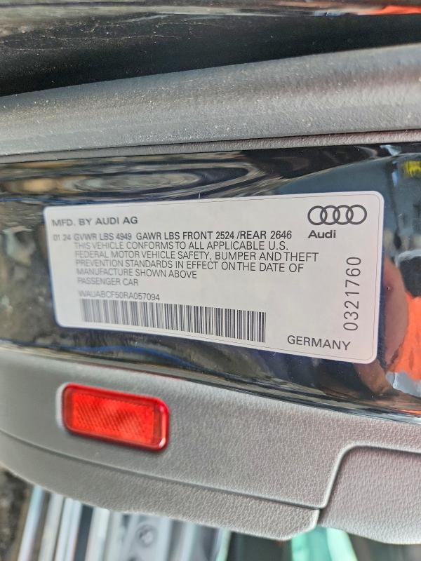 Aukcja sprzedaży 2024 Audi A5, vin: WAUABCF50RA057094, numer aukcji: 63213126