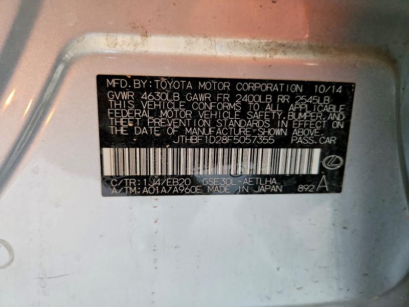 Продаж на аукціоні авто 2015 Lexus Is, vin: JTHBF1D28F5057355, номер лоту: 65792976