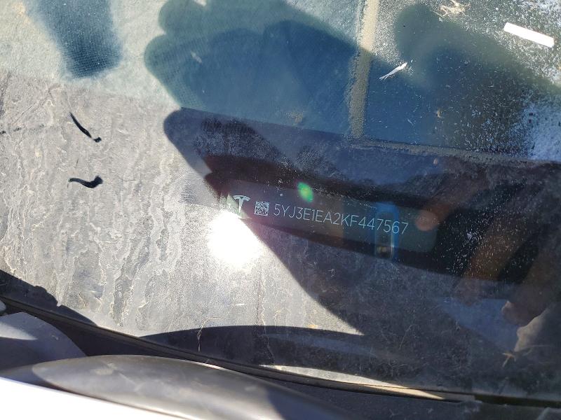 2019 Tesla Model 3 მანქანა იყიდება აუქციონზე, vin: 5YJ3E1EA2KF447567, აუქციონის ნომერი: 65355166