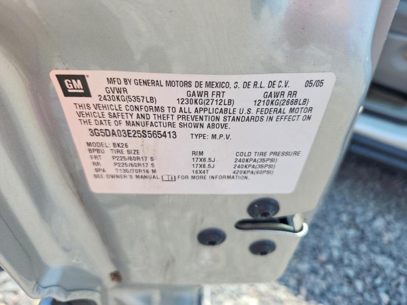 Aukcja sprzedaży 2005 Buick Rendezvous, vin: 3G5DA03E25S565413, numer aukcji: 64450186