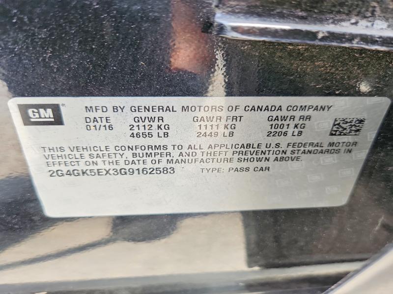 Aukcja sprzedaży 2016 Buick Regal, vin: 2G4GK5EX3G9162583, numer aukcji: 65790366