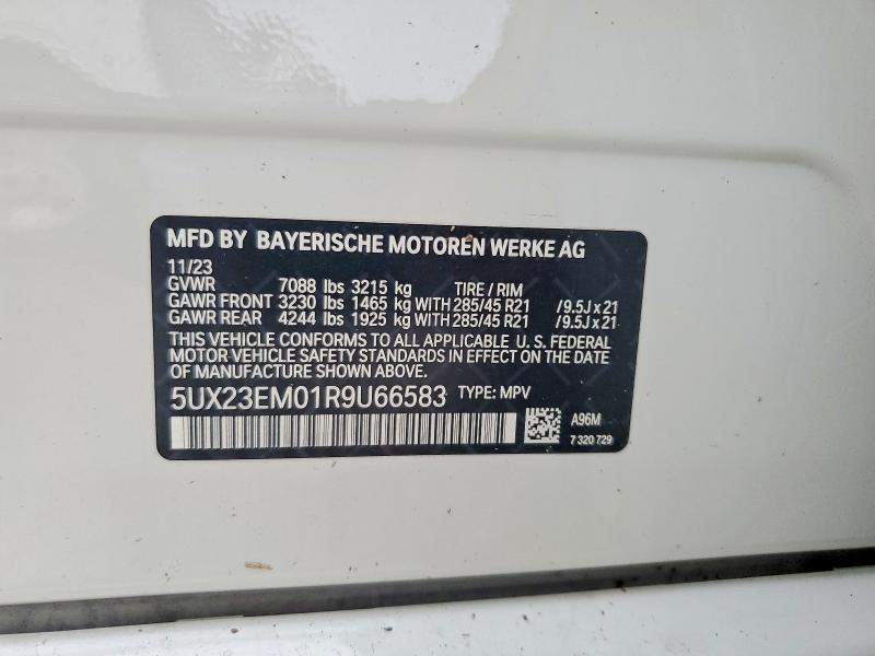 64616496 :رقم المزاد ، 5UX23EM01R9U66583 vin ، 2024 Bmw X7 مزاد بيع