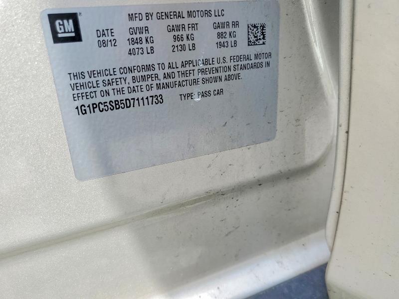 66292206 :رقم المزاد ، 1G1PC5SB5D7111733 vin ، 2013 Chevrolet Cruze مزاد بيع